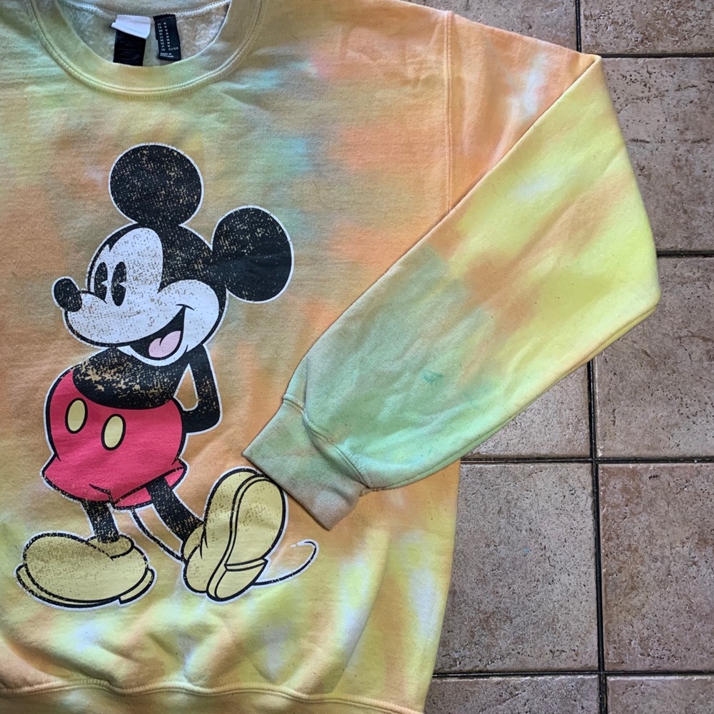 Mickey Mouse Tie Dye Crewneck Sweatshirt